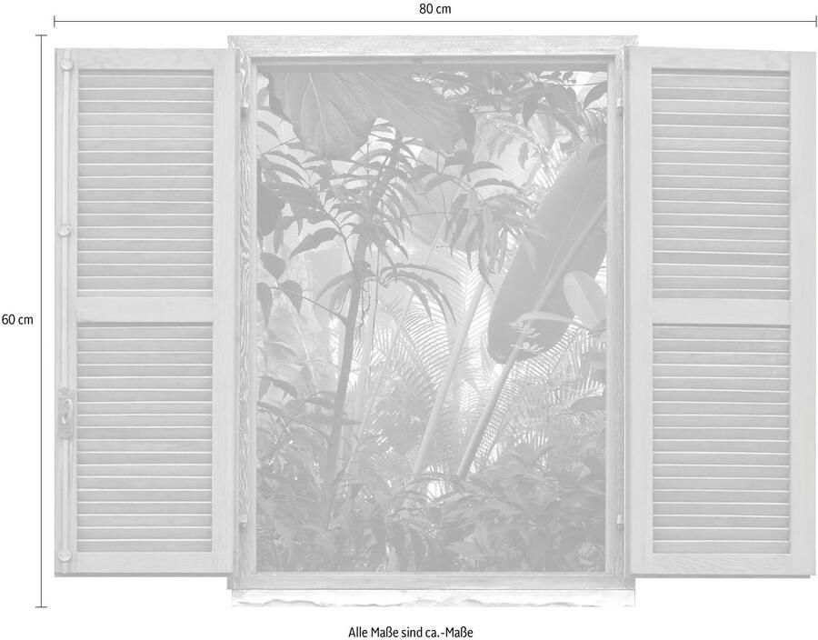 Queence Wandfolie Oerwoud Muursticker muurdecoratie zelfklevend 3D raam (1 stuk) - Foto 2