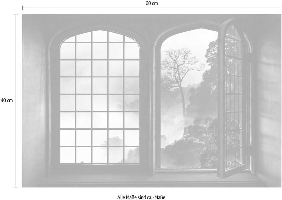 Queence Wandfolie Oerwoud Muursticker muurdecoratie zelfklevend 3D raam