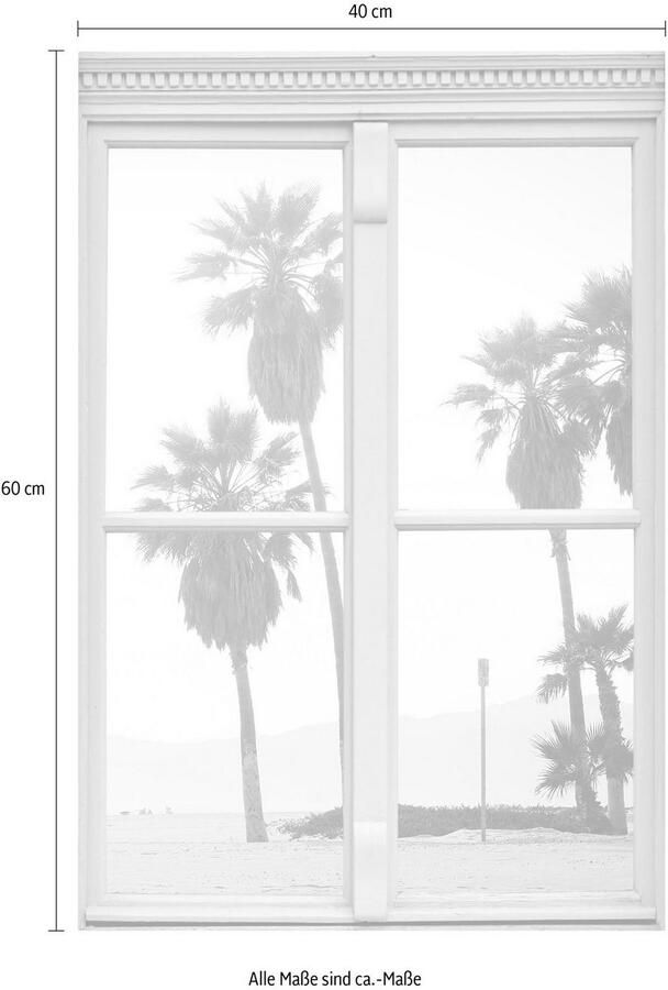 Queence Wandfolie Palmen Muursticker muurdecoratie zelfklevend 3D raam - Foto 2
