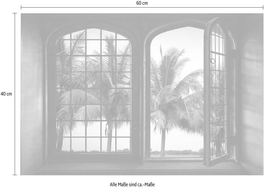 Queence Wandfolie Palmen Muursticker muurdecoratie zelfklevend 3D raam