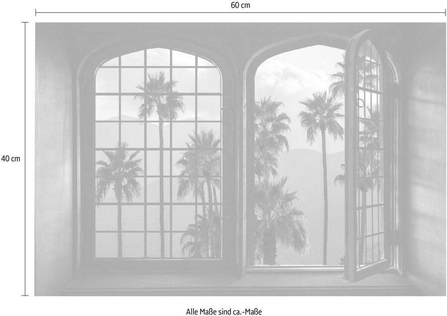 Queence Wandfolie Palmen Muursticker muurdecoratie zelfklevend 3D raam