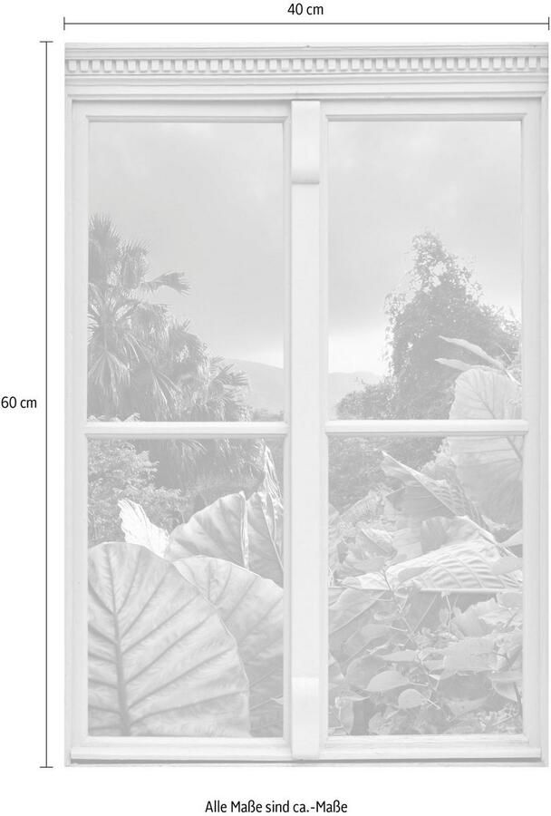 Queence Wandfolie Regenwoud Muursticker muurdecoratie zelfklevend 3D raam - Foto 2