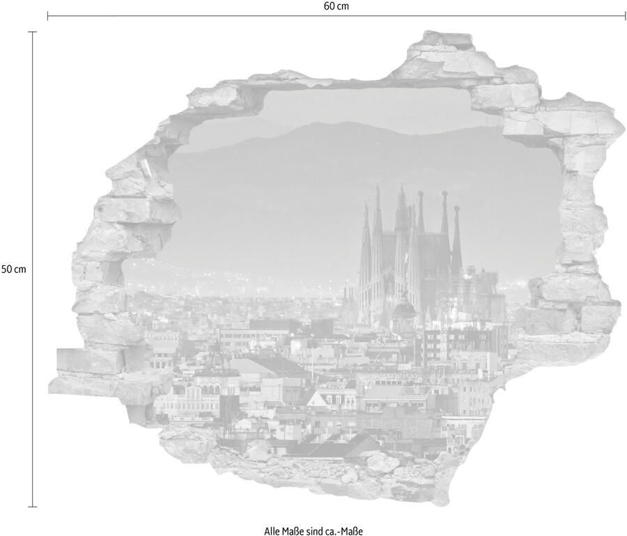 Queence Wandfolie Stad Muursticker muurdecoratie zelfklevend 3D muurdurchbraak (1 stuk) - Foto 3