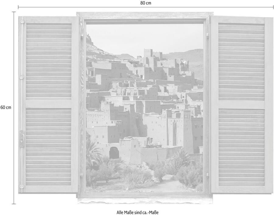 Queence Wandfolie Stad Muursticker muurdecoratie zelfklevend 3D raam (1 stuk) - Foto 3