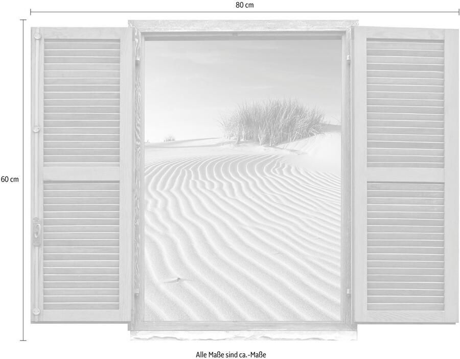 Queence Wandfolie Strand Muursticker muurdecoratie zelfklevend 3D raam (1 stuk)