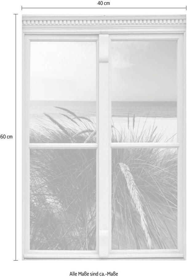 Queence Wandfolie Strand Muursticker muurdecoratie zelfklevend 3D raam - Foto 2