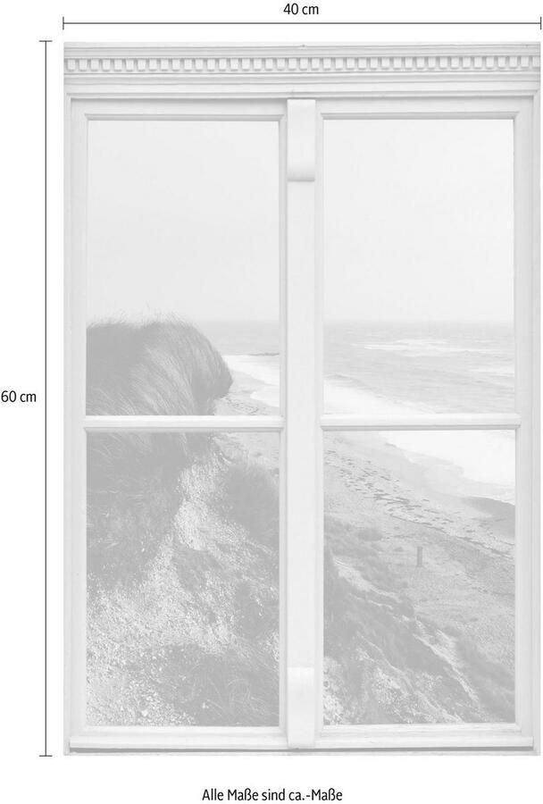 Queence Wandfolie Strand Muursticker muurdecoratie zelfklevend 3D raam - Foto 2