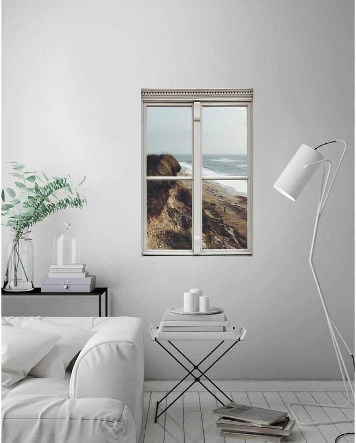 Queence Wandfolie Strand Muursticker muurdecoratie zelfklevend 3D raam