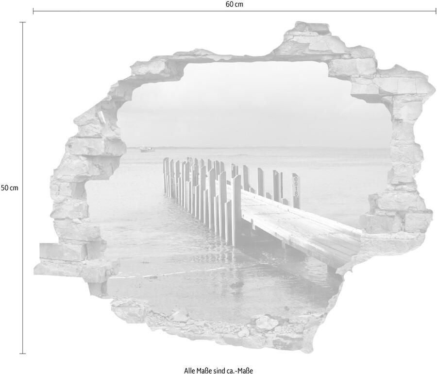 Queence Wandfolie Verbindingsstuk Muursticker muurdecoratie zelfklevend 3D muurdurchbraak (1 stuk) - Foto 2