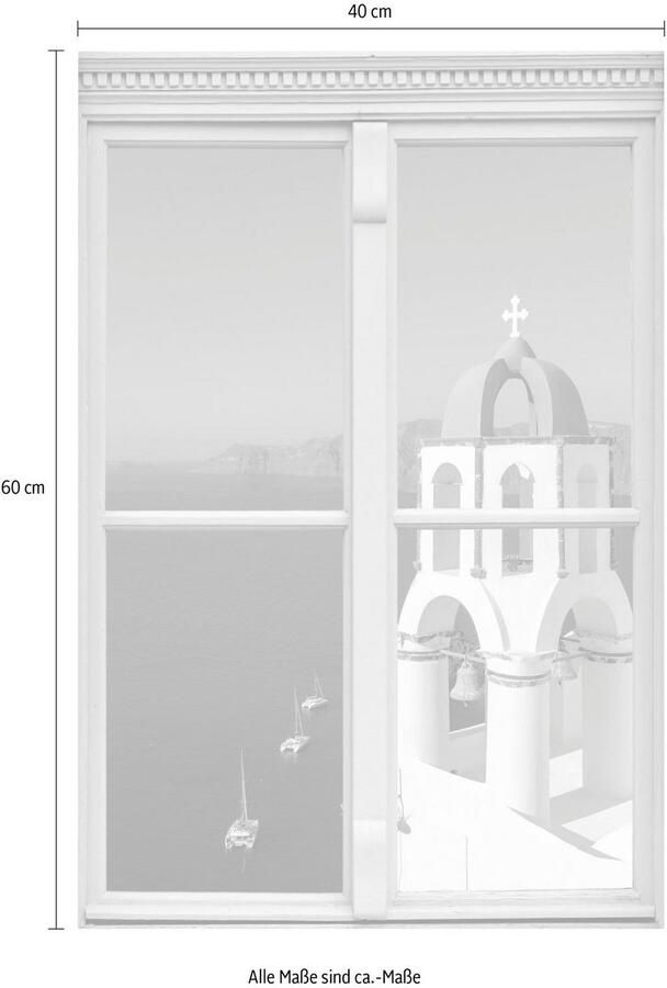 Queence Wandfolie Zee Muursticker muurdecoratie zelfklevend 3D raam - Foto 3
