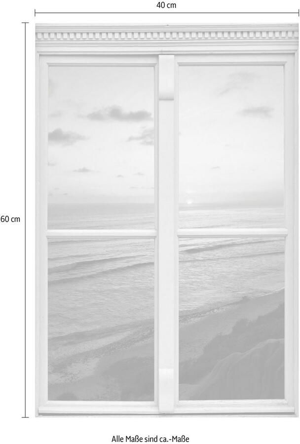 Queence Wandfolie Zonsondergang Muursticker muurdecoratie zelfklevend 3D raam - Foto 2