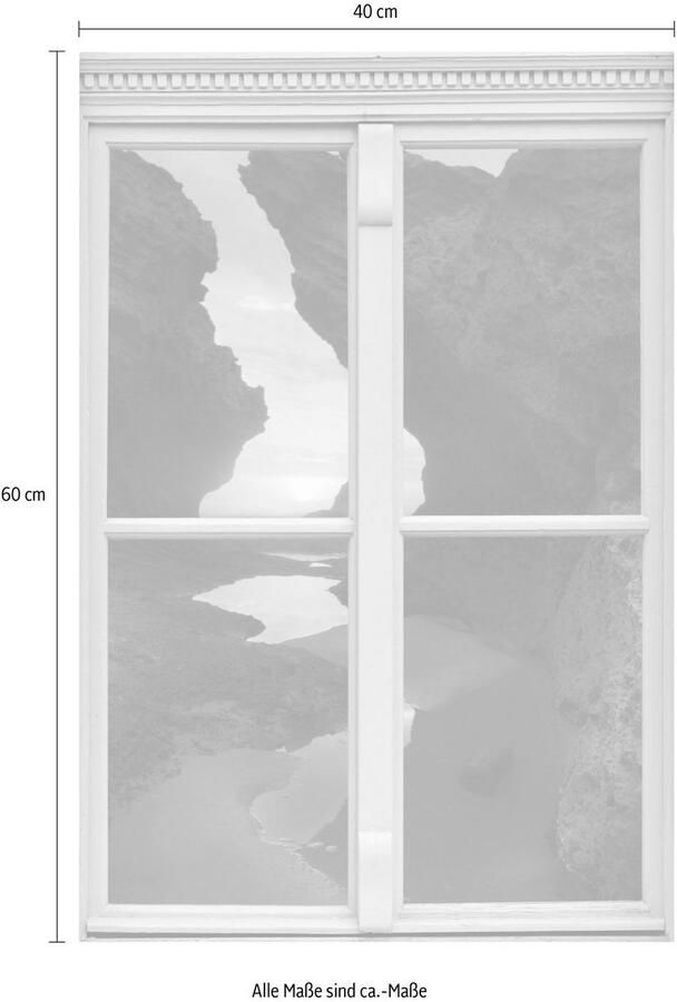 Queence Wandfolie Zonsondergang Muursticker muurdecoratie zelfklevend 3D raam - Foto 2