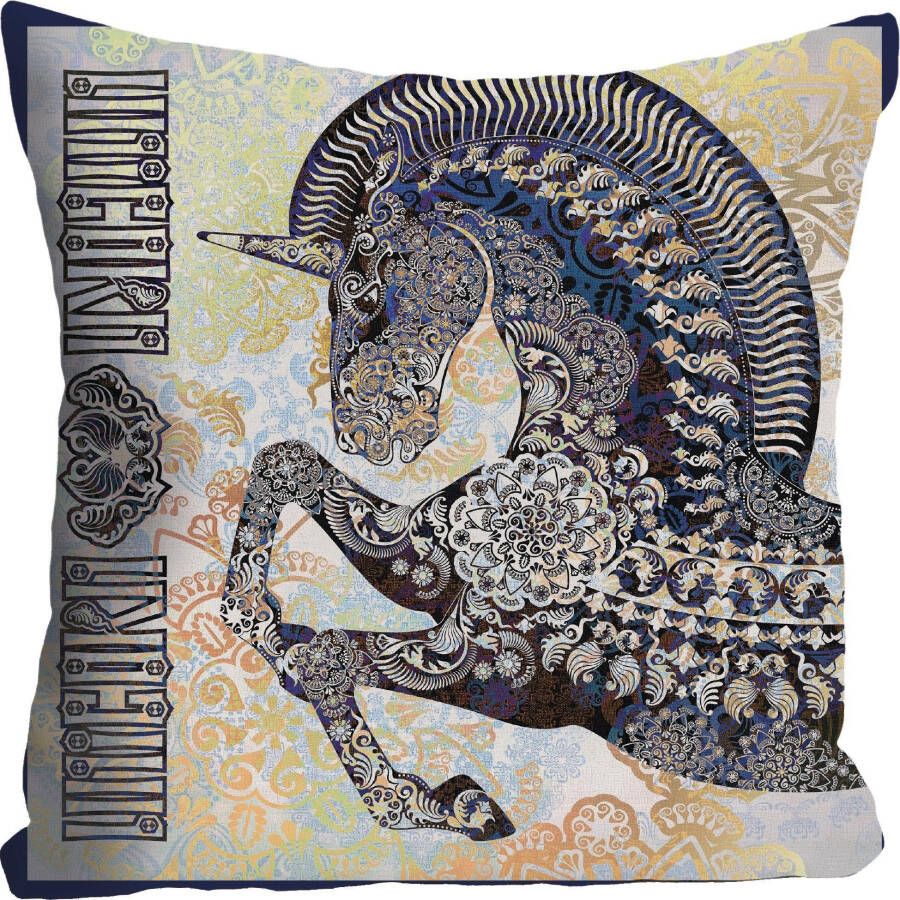 Queence Sierkussen Eenhoorn Kussenovertrek zonder vulling(1 stuk) - Foto 4