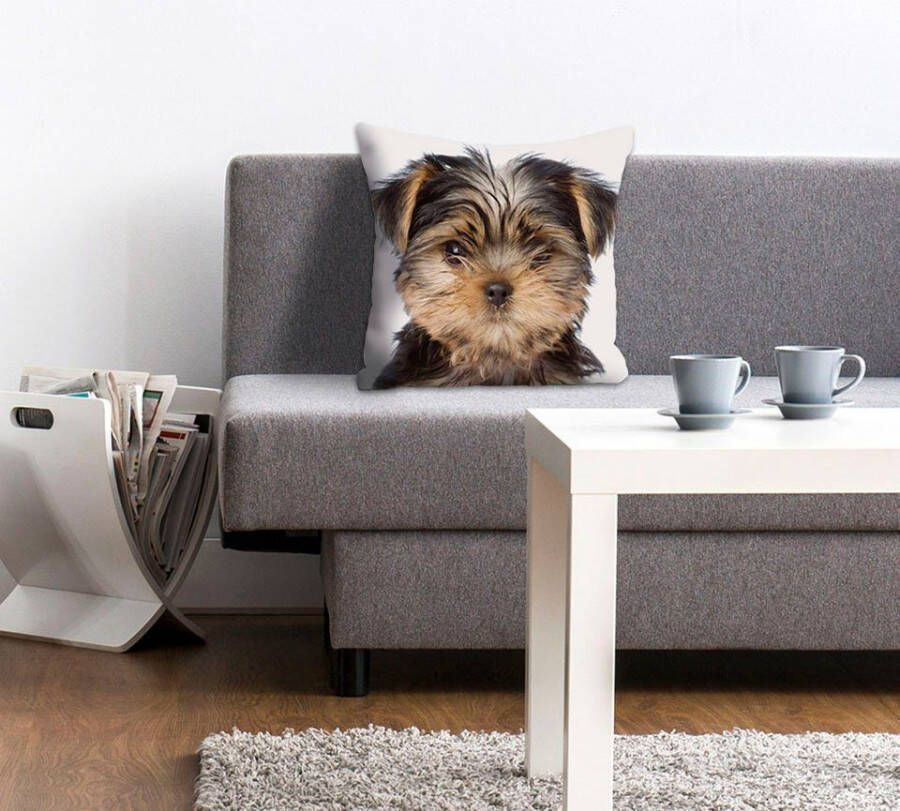 Queence Sierkussen Ines Kussenhoes hond schattig dierenmotief lief speels zacht vrolijk (1 stuk) - Foto 3
