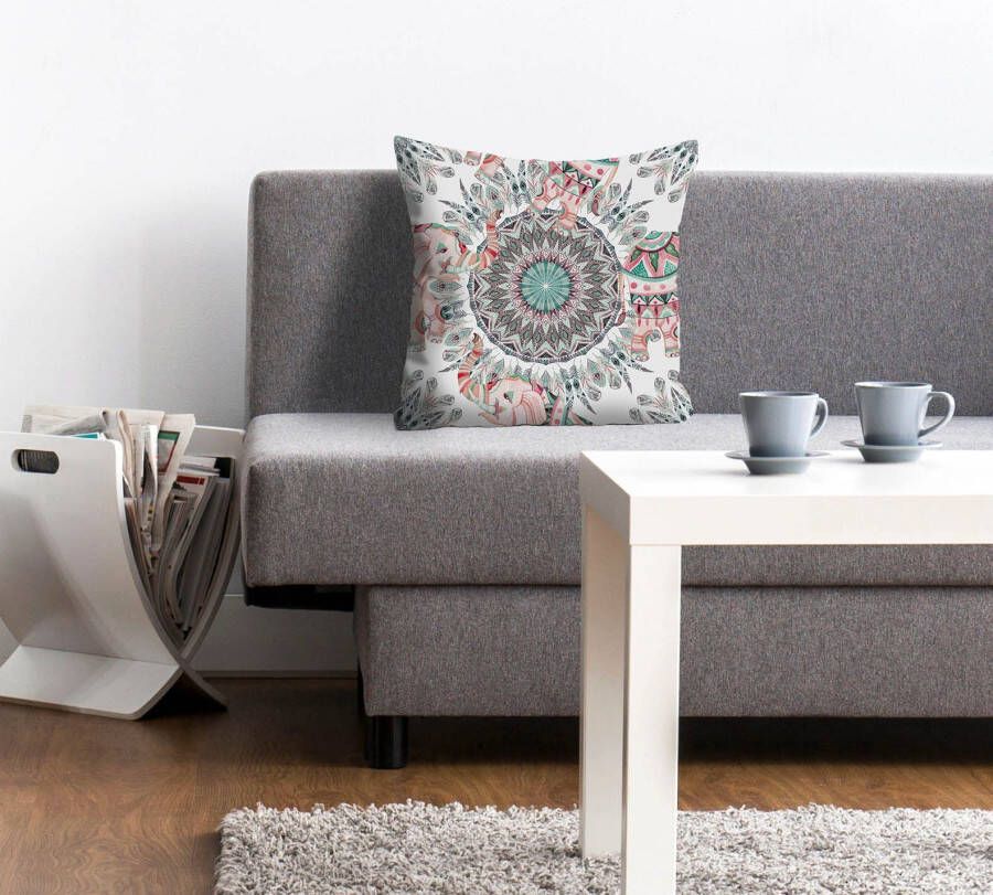 Queence Sierkussen Luca Kussenhoes mandala patroon abstract geometrisch symmetrisch (1 stuk) - Foto 3