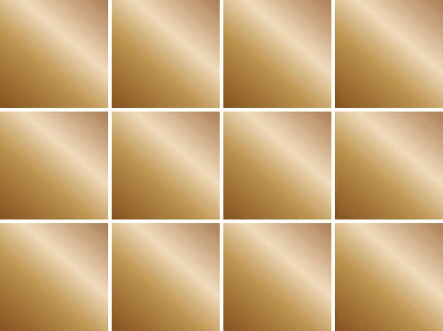 Queence Tegelsticker Metallic-look Stickertegels zelfklevend stickers 12-delige set (set 12 stuks) - Foto 5