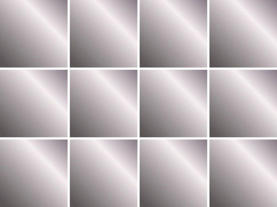 Queence Tegelsticker Metallic-look Stickertegels zelfklevend stickers 12-delige set (set 12 stuks) - Foto 5