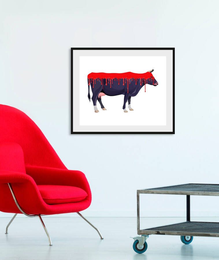 Queence Wanddecoratie Bloody Cow (1 stuk) - Foto 6