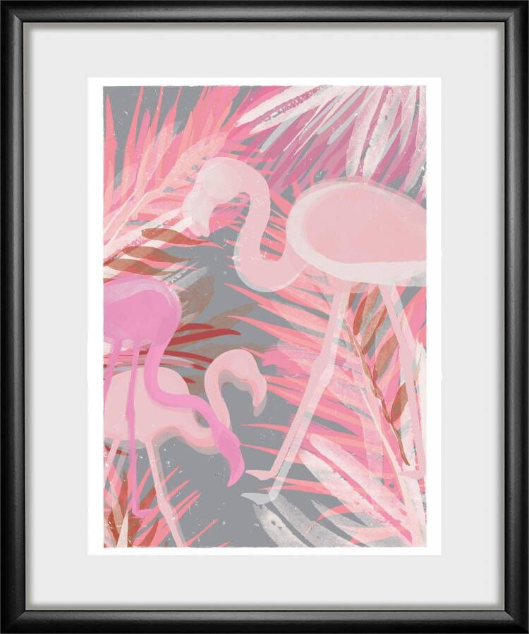 Queence Wanddecoratie Flamingo 30 40 cm ingelijst - Foto 6