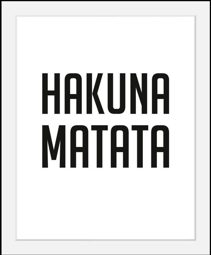 Queence Wanddecoratie Hakuna Matata in 3 maten ingelijst - Foto 6