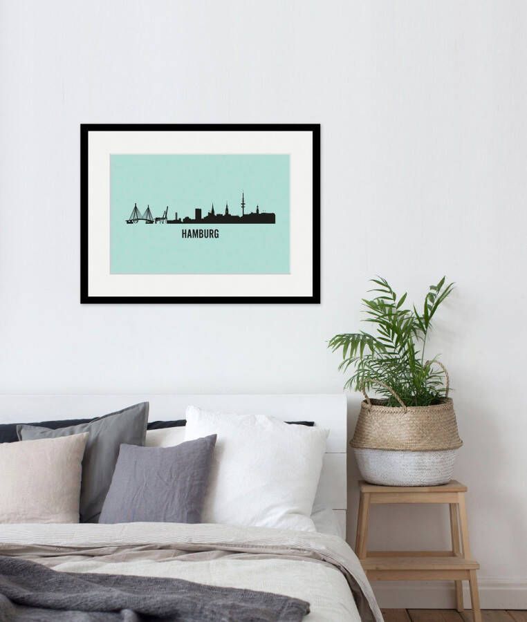 Queence Wanddecoratie Hamburg Skyline (1 stuk) - Foto 6