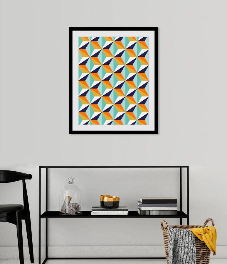 Queence Wanddecoratie Houston HD premium posterdruk incl. houten lijst (1 stuk) - Foto 1