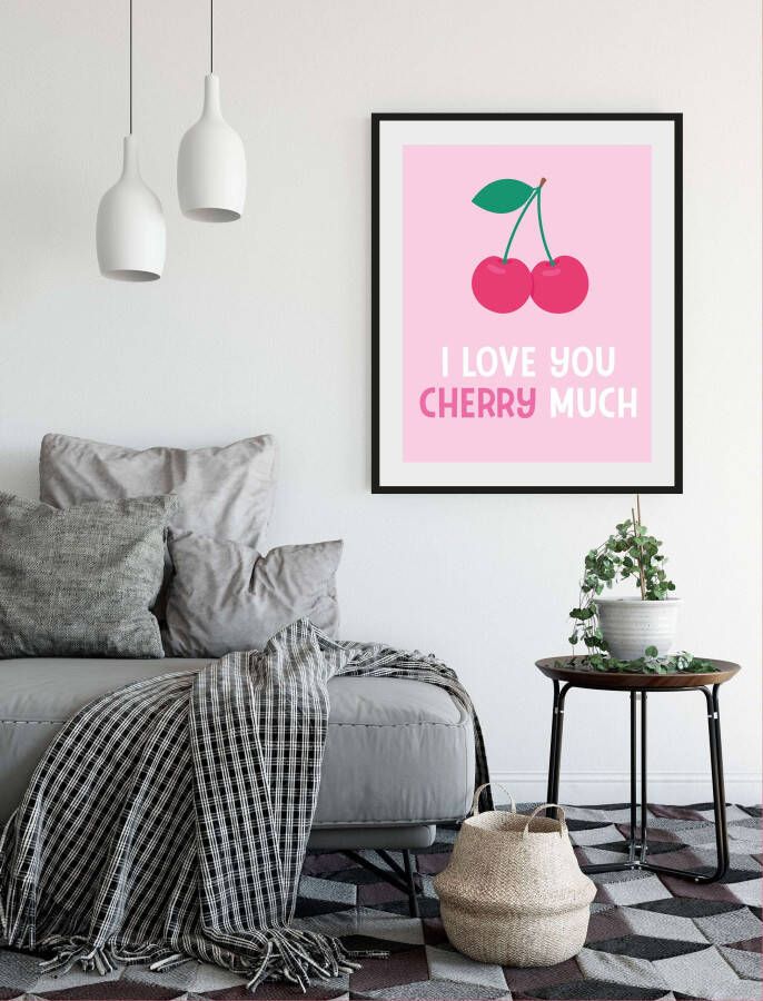 Queence Wanddecoratie I LOVE YOU CHERRY MUCH (1 stuk) - Foto 6