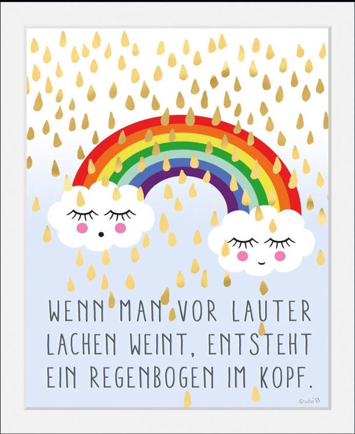 Queence Wanddecoratie Regenboog in het hoofd (1 stuk)