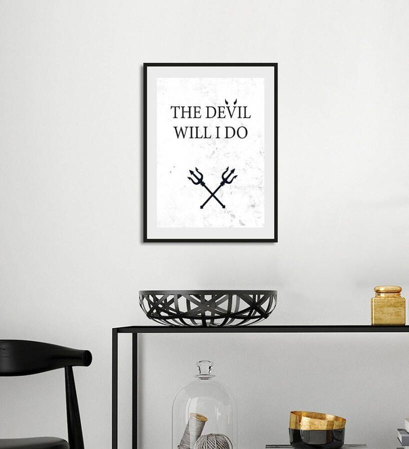 Queence Wanddecoratie THE DEVIL WILL I DO (1 stuk) - Foto 6