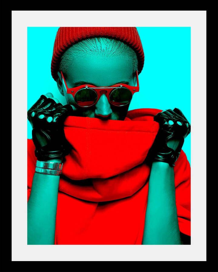 Queence Wanddecoratie Vrouw HD premium posterdruk incl. houten lijst - Foto 7