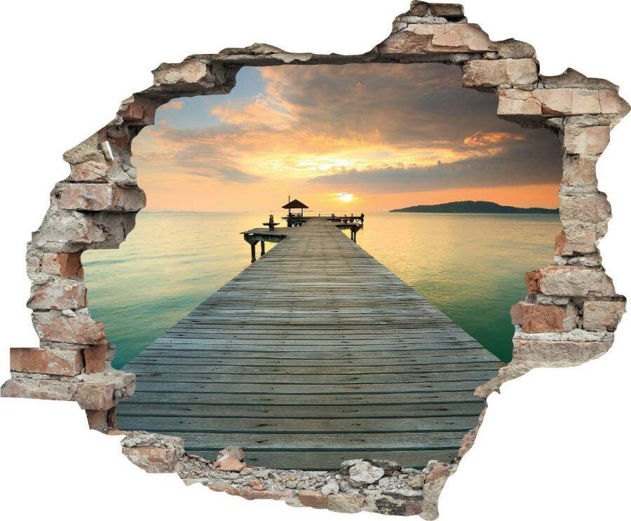 Queence Wandfolie Verbindingsstuk Muursticker muurdecoratie zelfklevend 3D muurdurchbraak (1 stuk) - Foto 3