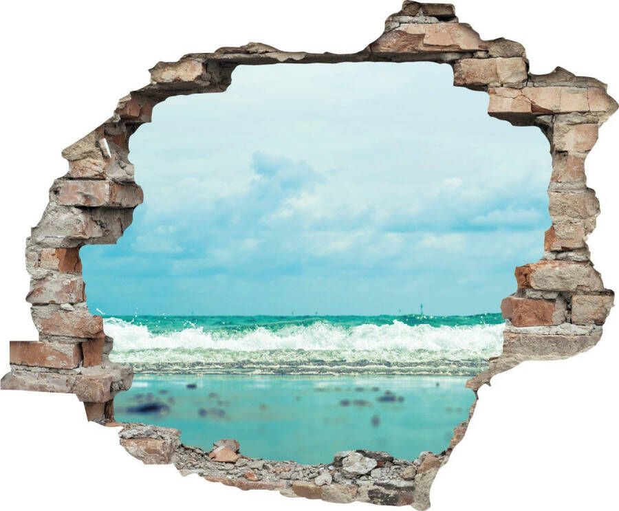 Queence Wandfolie Zee Muursticker muurdecoratie zelfklevend 3D muurdurchbraak (1 stuk) - Foto 3