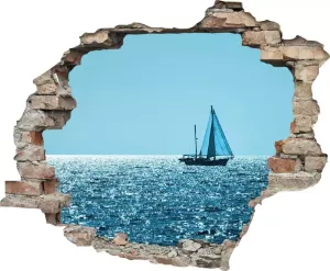 Queence Wandfolie Zeilboot (1 stuk)
