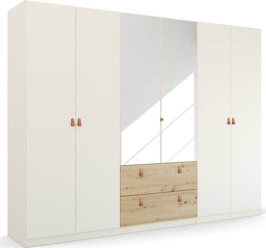 Rauch Draaideurkast Homey by Quadra Spin met cognacbruine leren greeplussen laden in eiken-decor - Foto 13