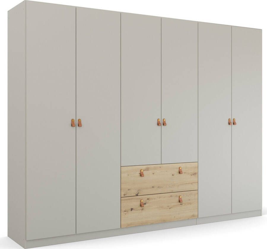 Rauch Draaideurkast Homey by Quadra Spin met cognacbruine leren greeplussen laden in eiken-decor - Foto 15