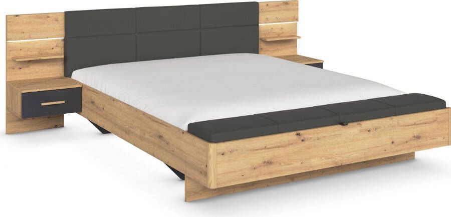 Rauch Ledikant Mosbach Bekleed hoofdbord optioneel met verlichting met geïntegreerde bedbank - Foto 9