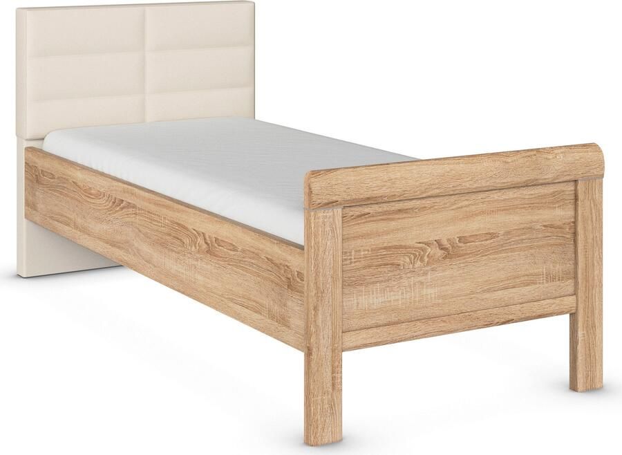 Rauch Bed Eenpersoons Stollenbed EVELYN in comfortabele hoogte met gestoffeerd hoofdeinde in elegante stijl made in germany - Foto 10