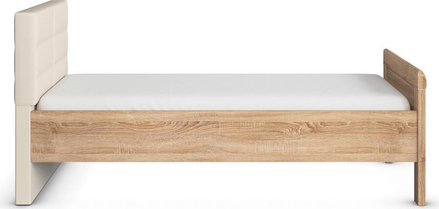 Rauch Bed Eenpersoons Stollenbed EVELYN in comfortabele hoogte met gestoffeerd hoofdeinde in elegante stijl made in germany - Foto 9