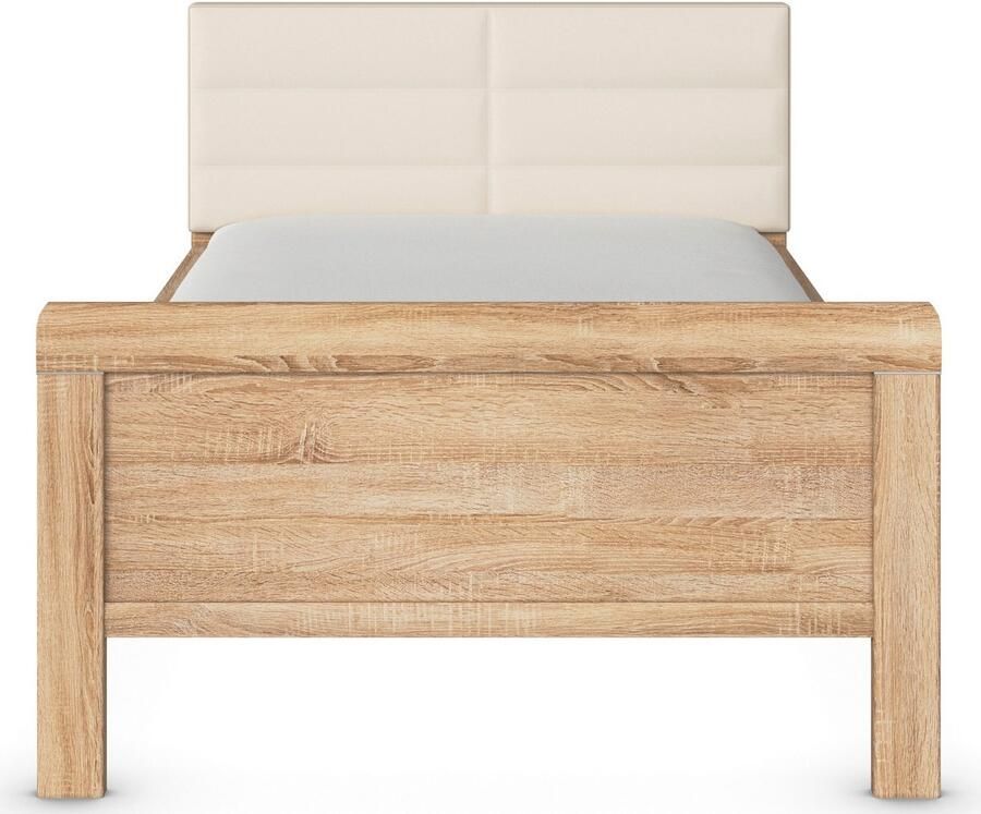 Rauch Bed Eenpersoons Stollenbed EVELYN in comfortabele hoogte met gestoffeerd hoofdeinde in elegante stijl made in germany - Foto 5