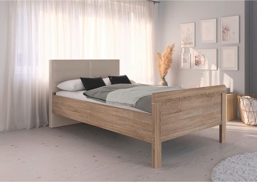 Rauch Bed Eenpersoons Stollenbed EVELYN in comfortabele hoogte met gestoffeerd hoofdeinde in elegante stijl made in germany - Foto 6