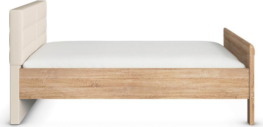 Rauch Bed Eenpersoons Stollenbed EVELYN in comfortabele hoogte met gestoffeerd hoofdeinde in elegante stijl made in germany - Foto 9