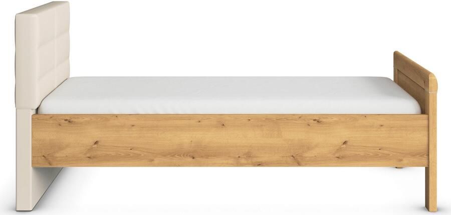 Rauch Bed Eenpersoons Stollenbed EVELYN in comfortabele hoogte met gestoffeerd hoofdeinde in elegante stijl made in germany - Foto 9