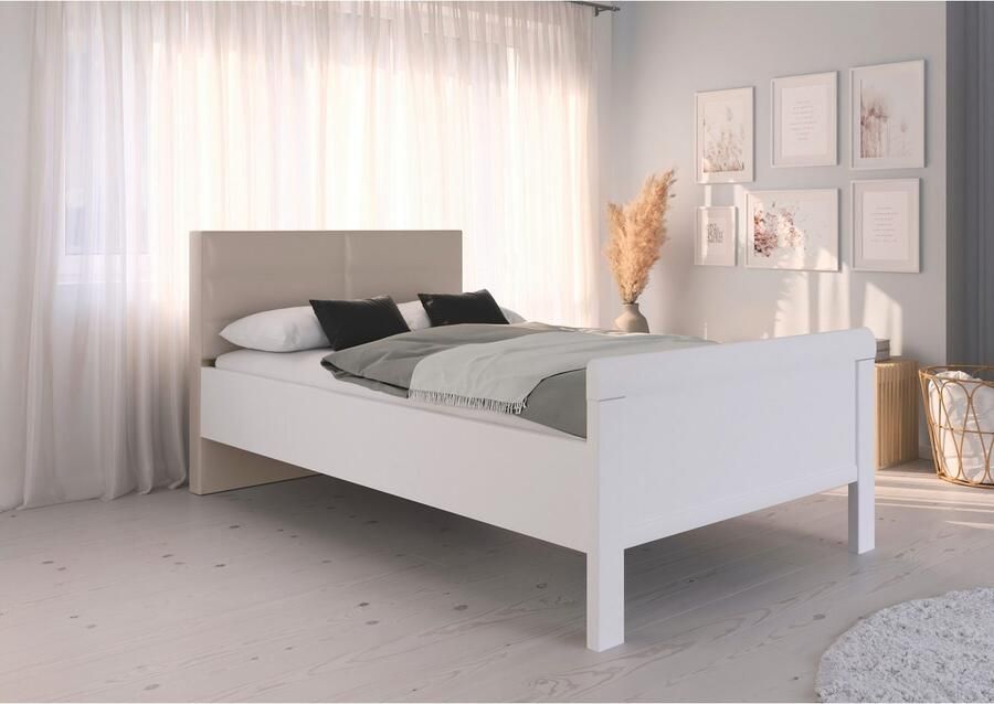 Rauch Bed Eenpersoons Stollenbed EVELYN in comfortabele hoogte met gestoffeerd hoofdeinde in elegante stijl made in germany - Foto 6