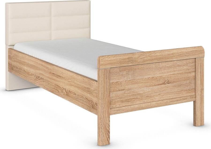 Rauch Bed Eenpersoons Stollenbed EVELYN in comfortabele hoogte met gestoffeerd hoofdeinde in elegante stijl made in germany - Foto 10