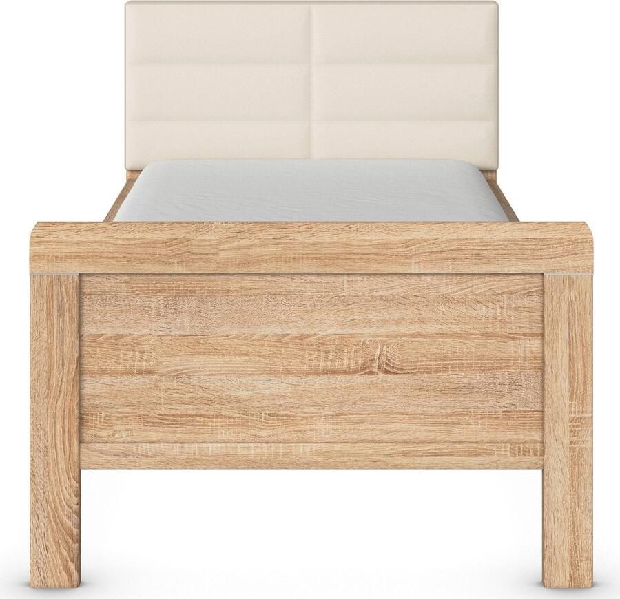 Rauch Bed Eenpersoons Stollenbed EVELYN in comfortabele hoogte met gestoffeerd hoofdeinde in elegante stijl made in germany - Foto 3