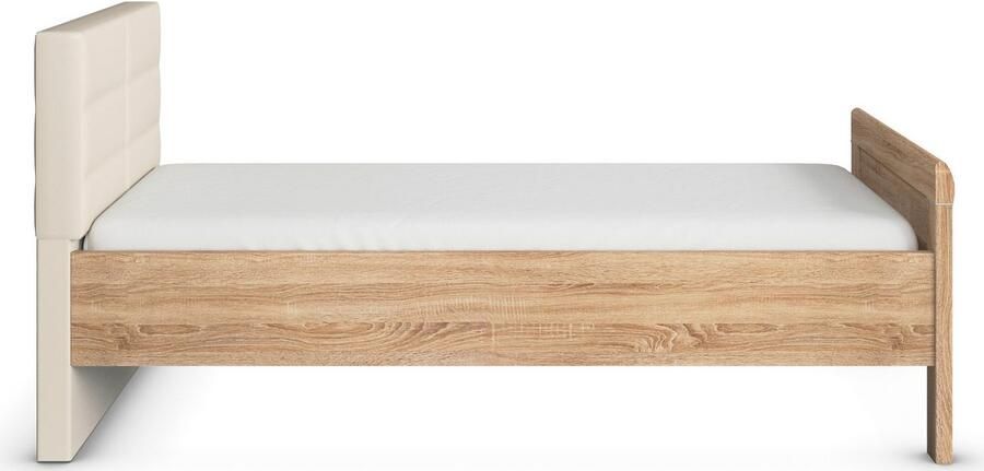 Rauch Bed Eenpersoons Stollenbed EVELYN in comfortabele hoogte met gestoffeerd hoofdeinde in elegante stijl made in germany - Foto 9