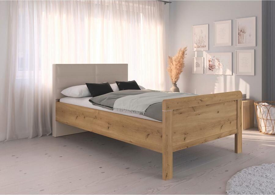 Rauch Bed Eenpersoons Stollenbed EVELYN in comfortabele hoogte met gestoffeerd hoofdeinde in elegante stijl made in germany - Foto 6