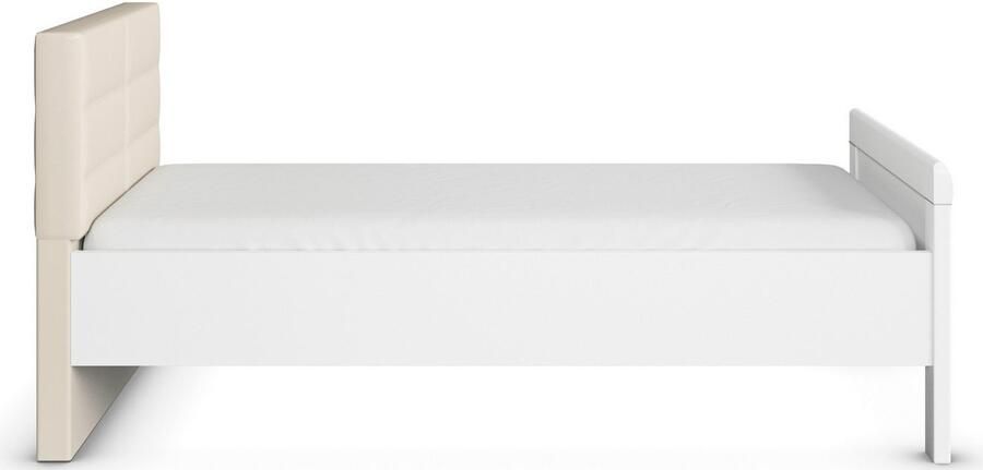 Rauch Bed Eenpersoons Stollenbed EVELYN in comfortabele hoogte met gestoffeerd hoofdeinde in elegante stijl made in germany - Foto 9