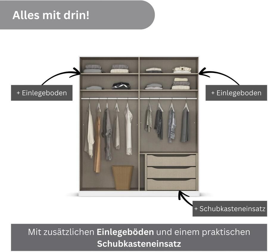 Rauch Draaideurkast Bellezza inclusief lade-inzet wasindeling en verdere accessoires - Foto 11