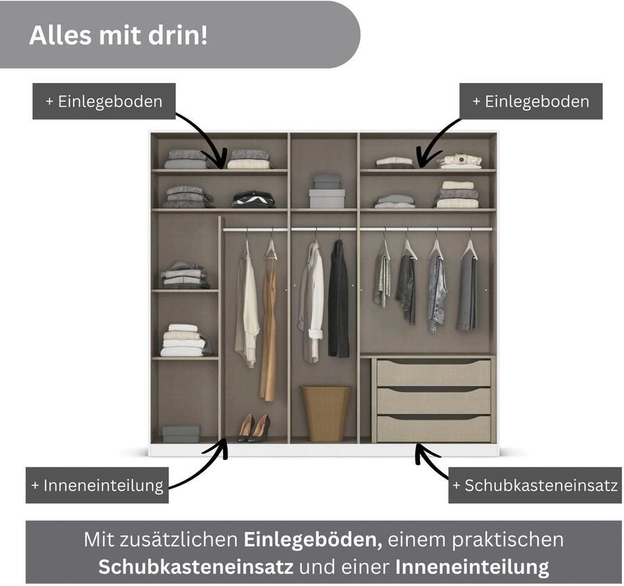 Rauch Draaideurkast Bellezza inclusief lade-inzet wasindeling en verdere accessoires - Foto 12